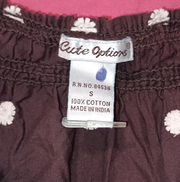 Cute Options Brown Polka Dot Dress S - Picture 2 of 5